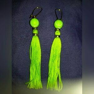 NWT Handcrafted Tennis Player Tassel Earrings